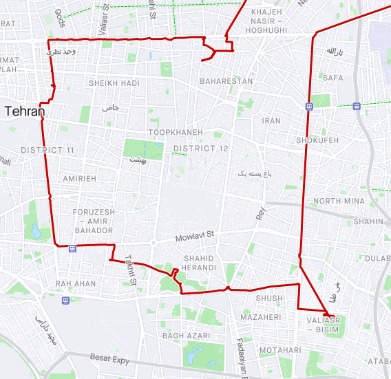 مسیرهای دوچرخه‌سواری در شهر تهران